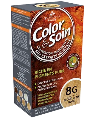 Стойкая краска для волос Color & Soin, закрашивает 100% седины, 135 мл, оттенок farba do włosów kolor (Jasnozłoty blond) - farbowanie włosów bez amoniaku, - e-ZikoApteka
