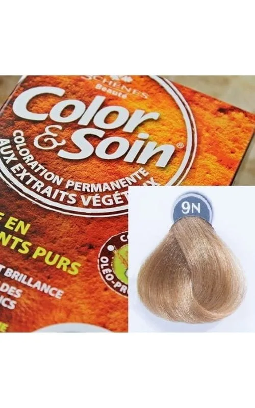 Стойкая краска для волос Color & Soin, закрашивает 100% седины, 135 мл, оттенок 9N