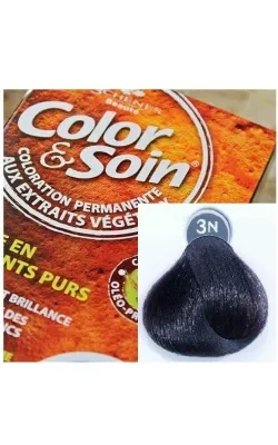 Стойкая краска для волос Color & Soin, закрашивает 100% седины, 135 мл, оттенок 3N