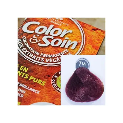 Стойкая краска для волос Color & Soin, закрашивает 100% седины, 135 мл, оттенок 7M