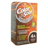 Стойкая краска для волос Color & Soin, закрашивает 100% седины, оттенок 4A — фото 1