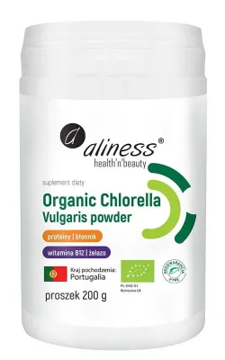 Хлорелла в порошке Aliness Organic Chlorella Vulgaris, 200 г