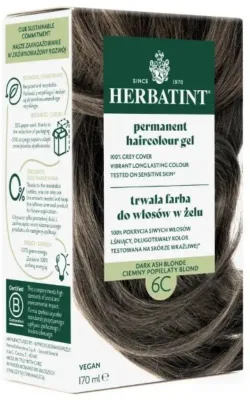 Стойкая краска для волос Herbatint, 150 мл, оттенок 6C