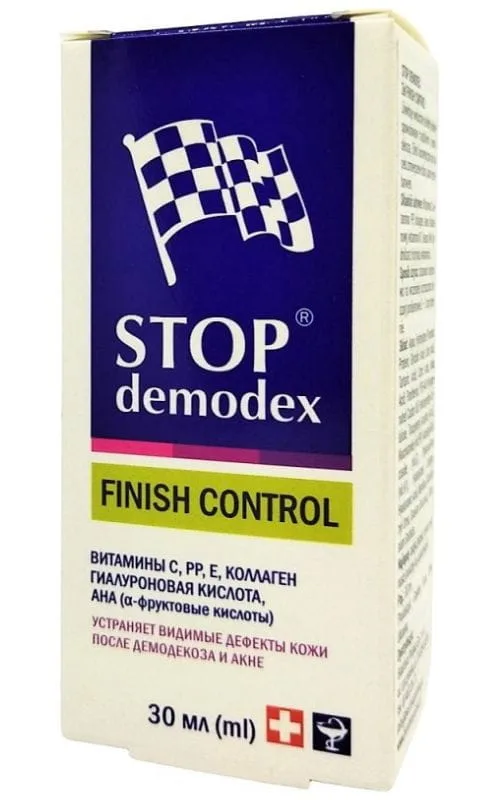 Гель для лица Golden Pharm Stop Demodex Finish Control, для кожи с пятнами и гиперпигментацией, 30 мл