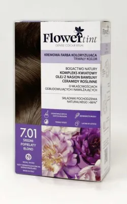 Стойкая краска для волос FlowerTint, кремовая, оттенок 7.01