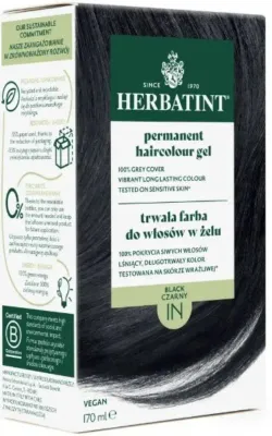 Стойкая краска для волос Herbatint, закрашивает 100% седины, оттенок 1N, 170 мл