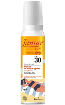 Солнцезащитная пенка для тела Farmona Jantar Sun, с золотыми частицами, SPF 30, 150 мл