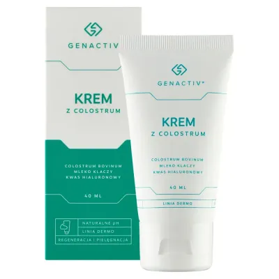 Крем для лица и тела Genactiv Dermo с колострумом, восстанавливающий, для раздражённой кожи, 40 мл