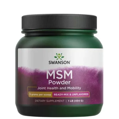 МСМ в порошке Swanson, метилсульфонилметан, 454 г