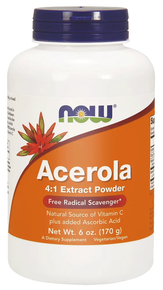 Ацерола в порошке NOW Foods Acerola, натуральный витамин C, 170 г