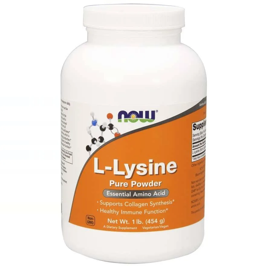 L-лизин в порошке NOW Foods L-Lysine, 454 г