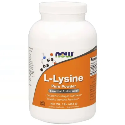 L-лизин в порошке NOW Foods L-Lysine, 454 г