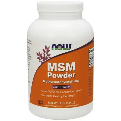 МСМ в порошке NOW Foods MSM, метилсульфонилметан, 454 г