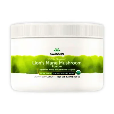 Ежовик гребенчатый Swanson Lion's Mane Mushroom Powder, порошок, 120 г