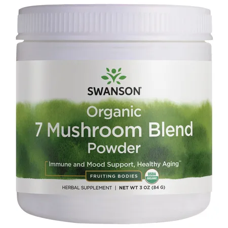 Комплекс грибов Swanson Organic 7 Mushroom Blend, порошок, 84 г