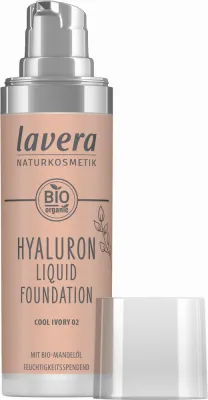 Тональный крем Lavera Hyaluron Liquid Foundation, среднее покрытие, естественный финиш, оттенок 02 - Cool Ivory