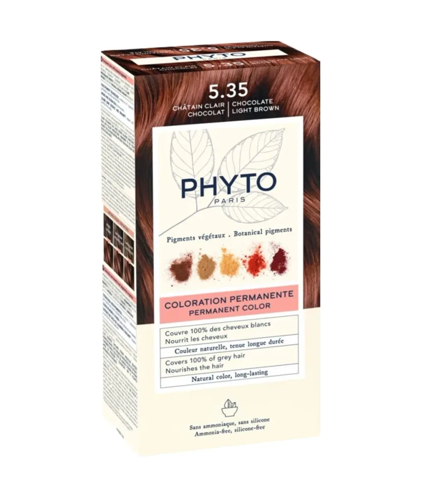 Стойкая краска для волос Phyto Phytocolor, с растительными пигментами, оттенок 5.35