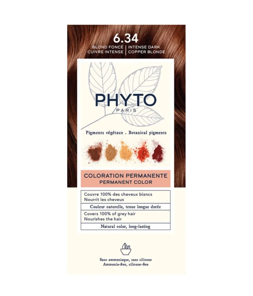 Краска для волос Phyto Phytocolor, с растительными пигментами, оттенок 6.34