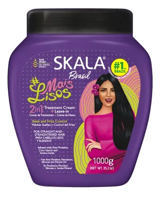 Маска для волос Skala Expert Mais Lisos 2 в 1 разглаживающая, увлажняющая, для пушащихся волос
