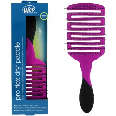 Щётка для волос Wet Brush Flex Dry Paddle плоская, вентилируемая, фиолетовая