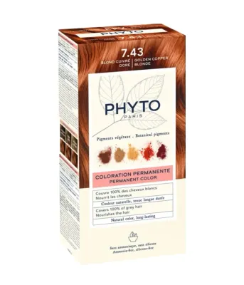 Стойкая краска для волос Phyto Phytocolor, с растительными пигментами, оттенок 7.43