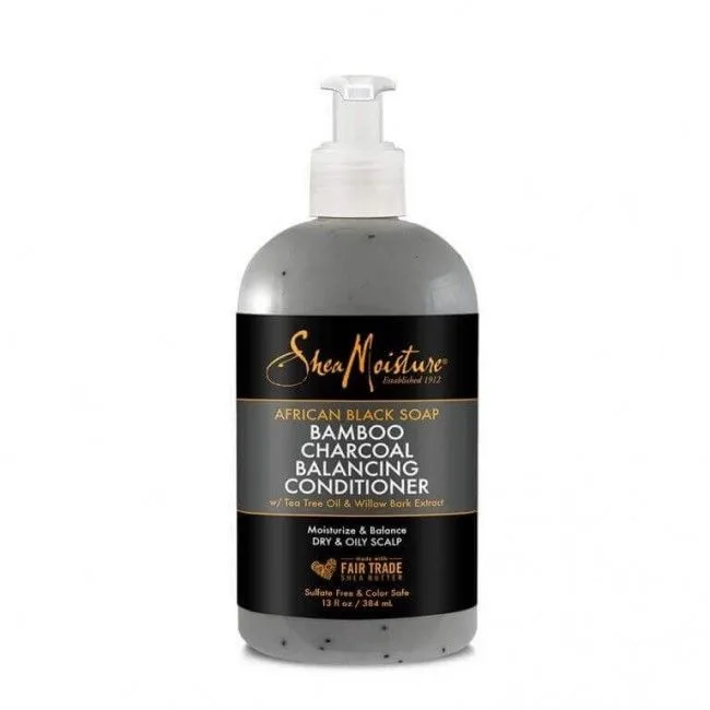 Кондиционер для волос и кожи головы Shea Moisture African Black Soap Bamboo Charcoal балансирующий, 384 мл