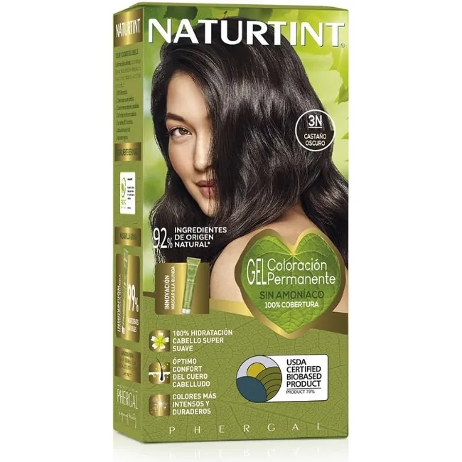 Безаммиачная краска для волос Naturtint, стойкая, гелевая, 170 мл, оттенок 3N