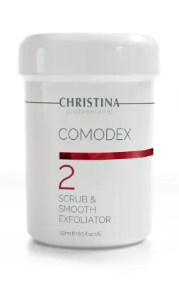 Скраб для лица Christina Comodex Scrub & Smooth Exfoliator шаг 2, очищает поры, для жирной кожи, профессиональный