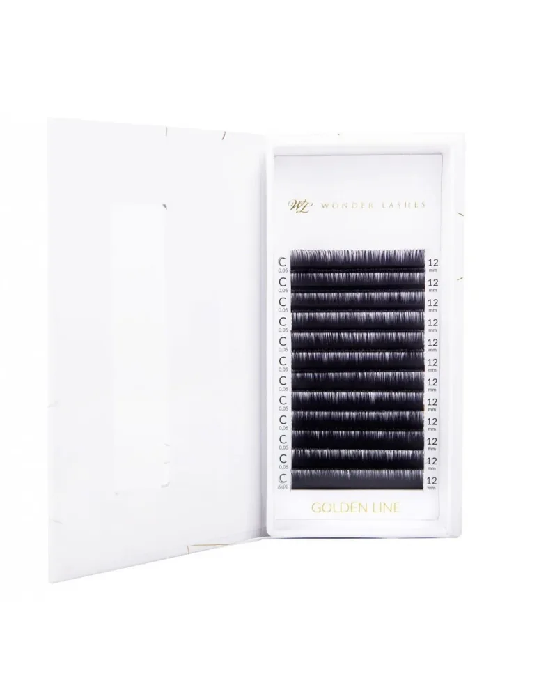 Ресницы для наращивания Wonder Lashes Golden Line, для объёма, изгиб D, 0,05 мм, микс длин