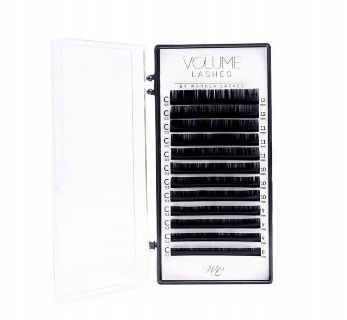 Ресницы для наращивания Wonder Lashes Volume, шёлковые, устойчивые к деформации, оттенок C 0,07 DŁ.13