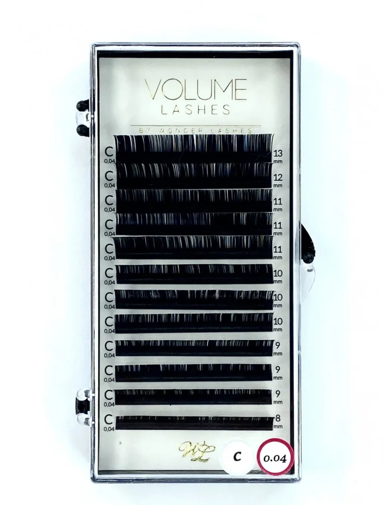 Ресницы для наращивания Wonder Lashes Volume, шёлковые, устойчивые к деформации, оттенок D 0,04 Mix 8-15