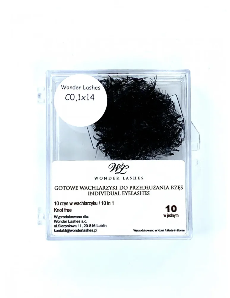 Пучки ресниц Wonder Lashes Volume 10D, для наращивания, шёлковые, оттенок C 0,1 DŁ.14