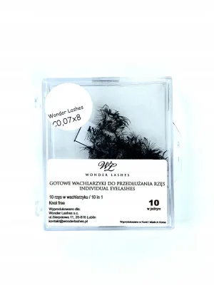 Пучки ресниц Wonder Lashes Volume 10D, для наращивания, шёлковые, оттенок C 0,07 DŁ.8