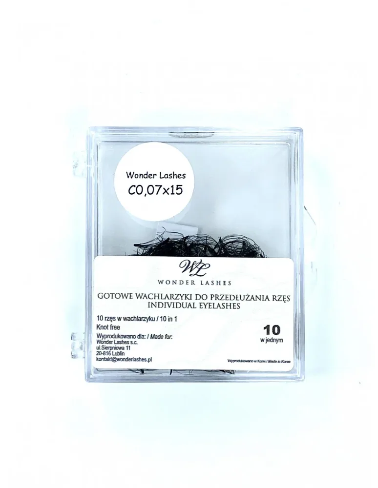 Пучки ресниц Wonder Lashes Volume 10D, для наращивания, шёлковые, оттенок C 0,07 DŁ.15