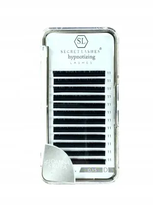 Ресницы для наращивания Secret Lashes Hypnotizing, мягкие, натуральный чёрный, микс длин, оттенок D 0,15 DŁ.11