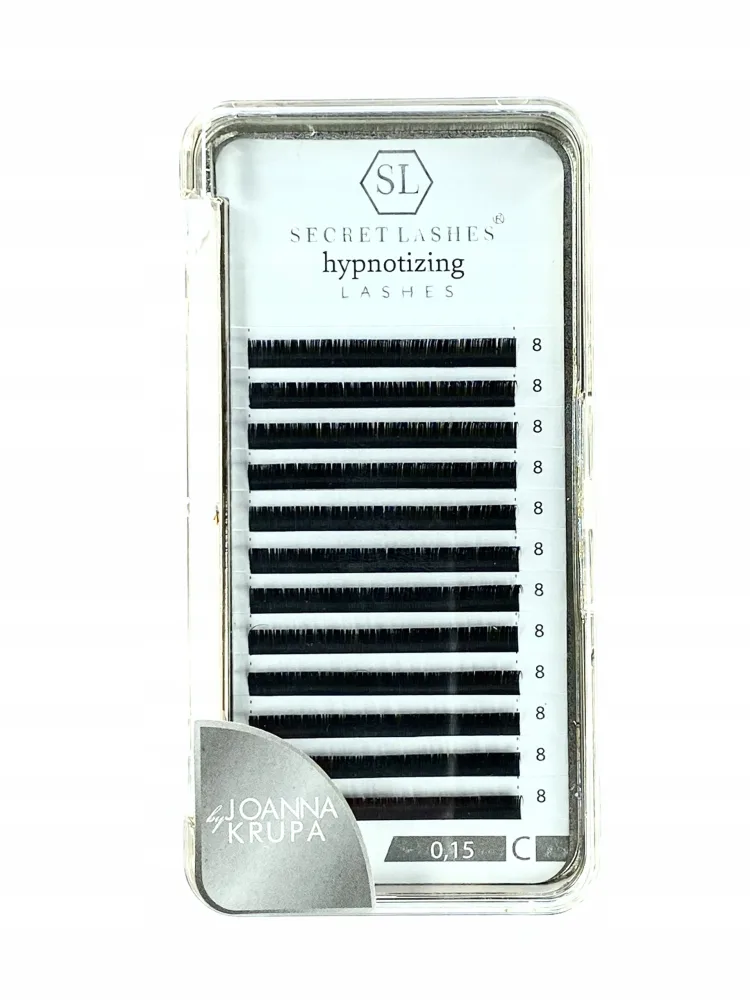 Ресницы для наращивания Secret Lashes Hypnotizing, мягкие, натуральный чёрный, микс длин, оттенок C 0,15 DŁ.8