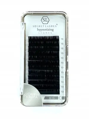 Ресницы для наращивания Secret Lashes Hypnotizing, мягкие, натуральный чёрный, микс длин, оттенок C 0,15 DŁ.13
