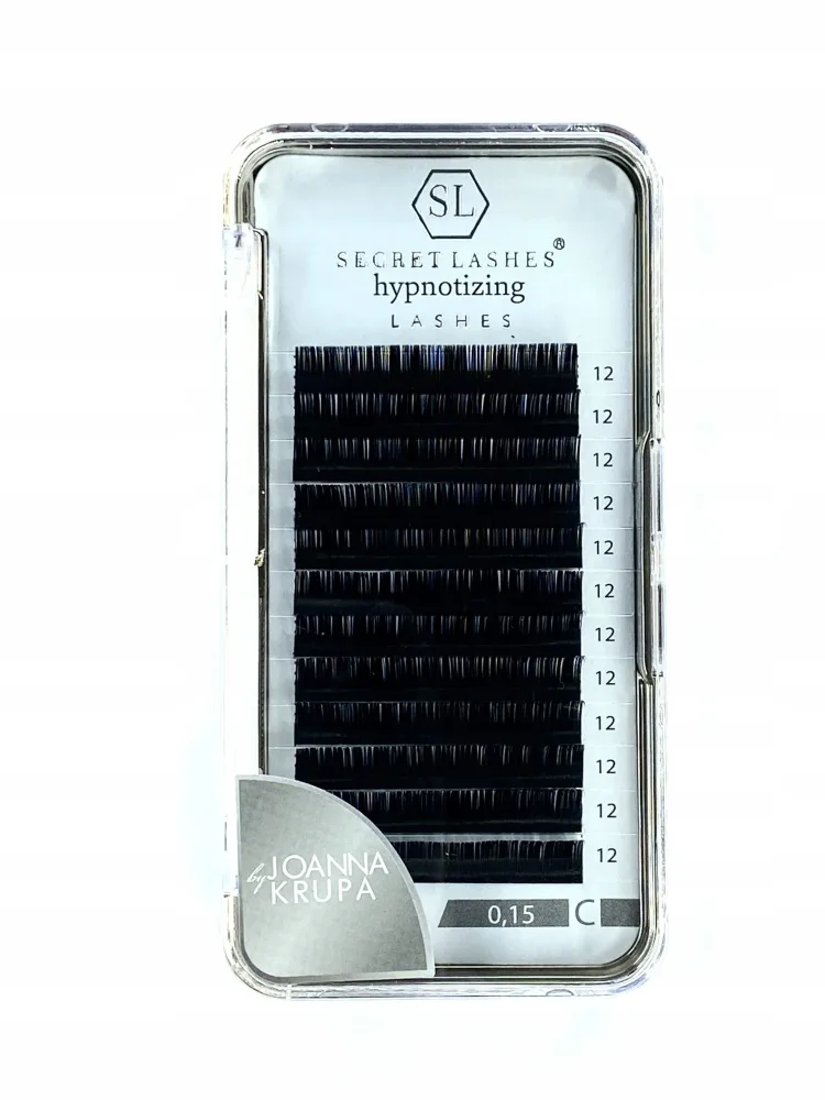 Ресницы для наращивания Secret Lashes Hypnotizing, мягкие, натуральный чёрный, микс длин, оттенок C 0,15 DŁ.12