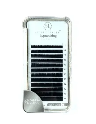 Ресницы для наращивания Secret Lashes Hypnotizing, мягкие, натуральный чёрный, микс длин, оттенок C 0,10 Mix Rozmiarów 7-14