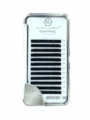 Ресницы для наращивания Secret Lashes Hypnotizing, мягкие, натуральный чёрный, разные изгибы и длины, оттенок D 0.10 DŁ.10