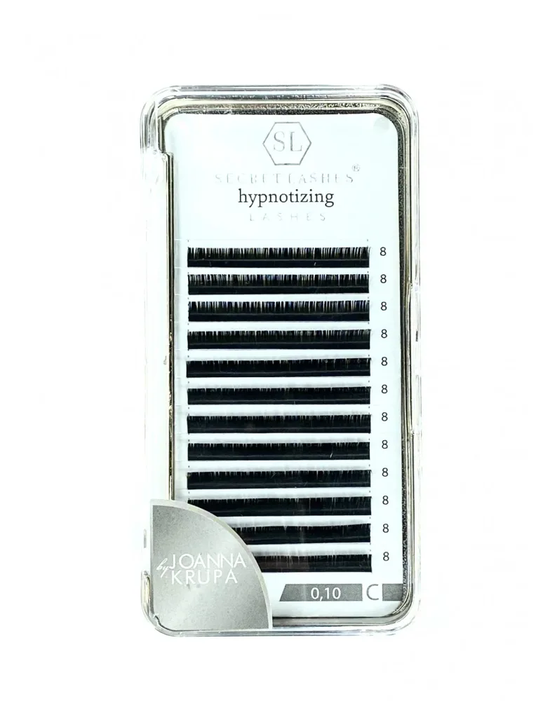 Ресницы для наращивания Secret Lashes Hypnotizing, мягкие, натуральный чёрный, разные изгибы и длины, оттенок C 0.10 DŁ.8