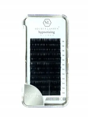 Ресницы для наращивания Secret Lashes Hypnotizing, мягкие, натуральный чёрный, разные изгибы и длины, оттенок C 0.10 DŁ.14