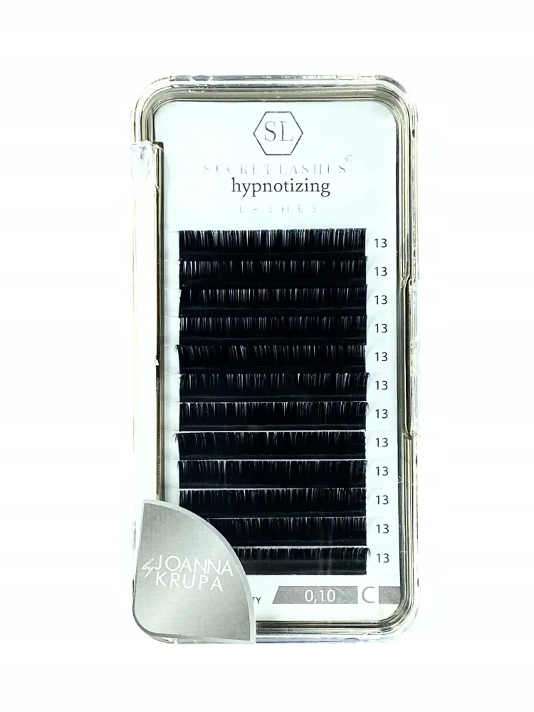 Ресницы для наращивания Secret Lashes Hypnotizing, мягкие, натуральный чёрный, разные изгибы и длины, оттенок C 0.10 DŁ.13