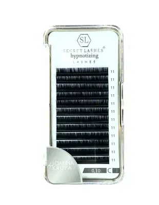 Ресницы для наращивания Secret Lashes Hypnotizing, мягкие, натуральный чёрный, разные изгибы и длины, оттенок C 0.10 DŁ.11