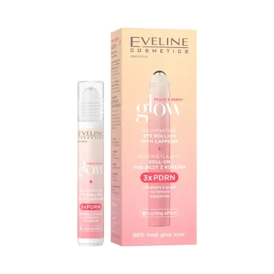 Роллер для кожи вокруг глаз Peach & Berry Glow с кофеином, для сияния