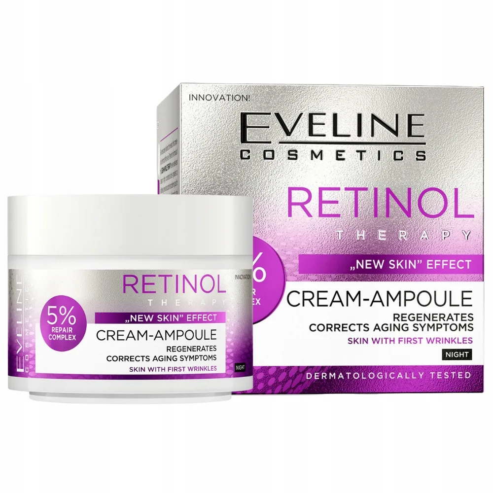 Крем-ампула для лица Eveline Cosmetics Retinol Therapy восстанавливающий, с ретинолом, 50 мл
