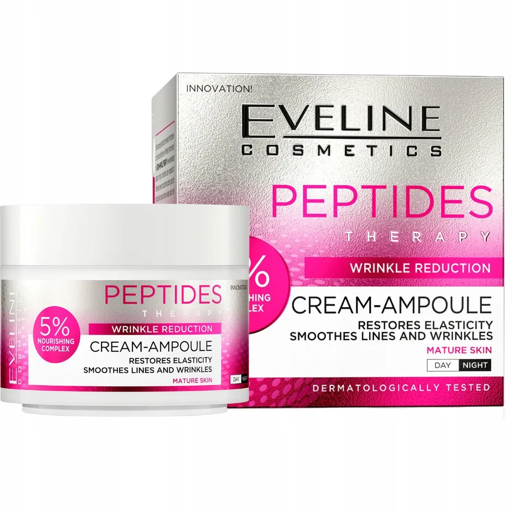 Крем для лица Eveline Cosmetics Cream-Ampoule Therapy с пептидами, для зрелой кожи, 50 мл