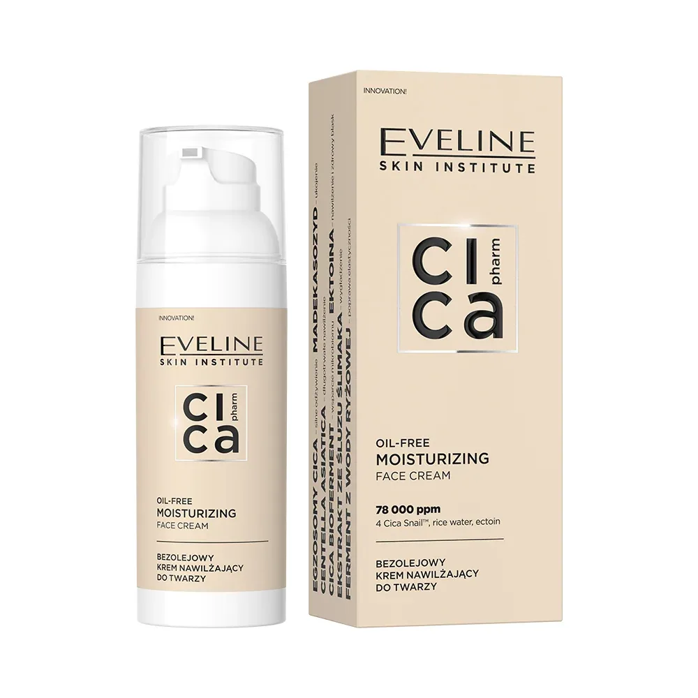 Крем для лица Eveline Cica Pharm безмасляный, увлажняющий, для жирной и комбинированной кожи, 50 мл