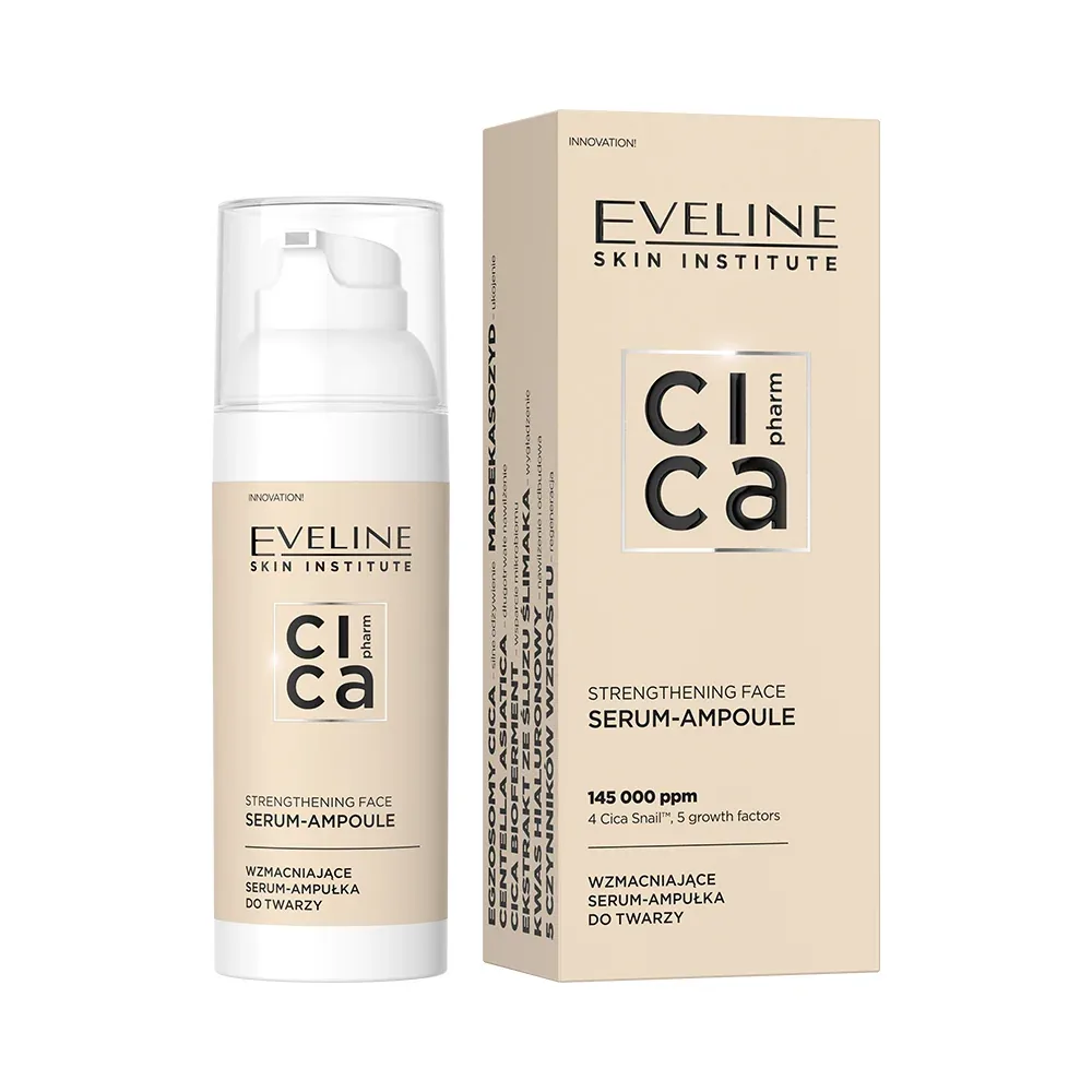 Сыворотка-ампула для лица Eveline Skin Institute Cica Pharm укрепляющая, успокаивающая