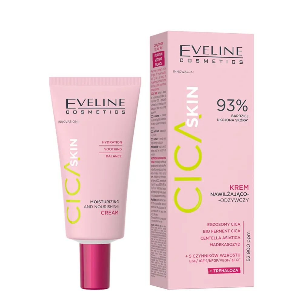 Крем для лица Eveline Cosmetics Cica Skin увлажняюще-питательный, с трегалозой, 50 мл
